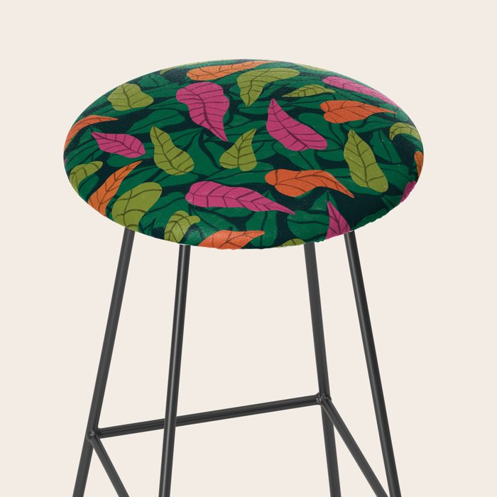 Tropical Leaf Pattern  Stool Gallery Image 2