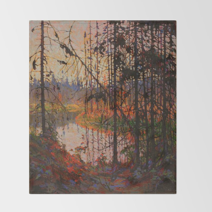 Tom Thomson Northern River 1915 Canadian Landscape Artist Throw Blanket Gallery Image 2