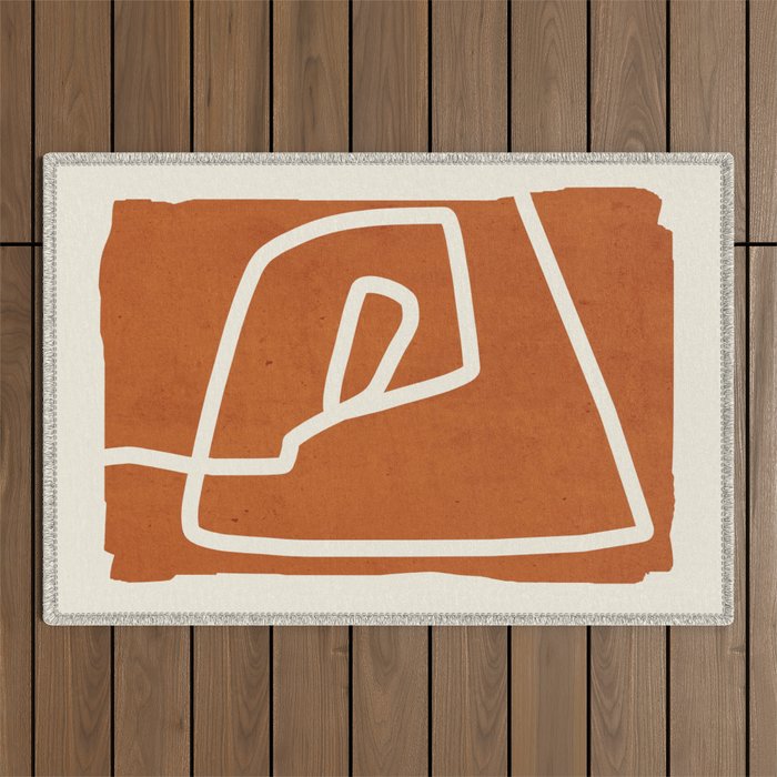 abstract minimal 57 Terracota Outdoor Rug Gallery Image 1