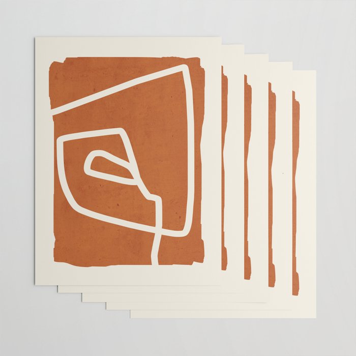 abstract minimal 57 Terracota Wrapping Paper Gallery Image 3