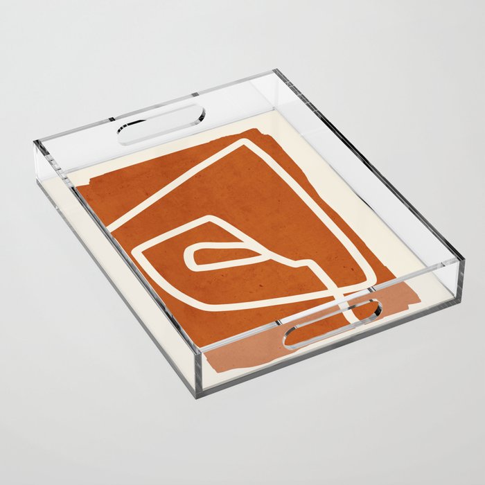 abstract minimal 57 Terracota Acrylic Tray Gallery Image 1