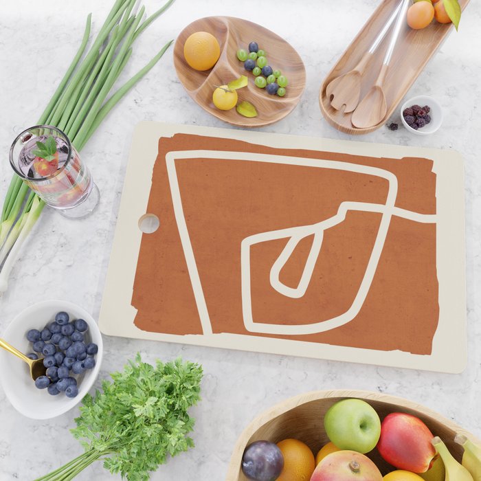 abstract minimal 57 Terracota Cutting Board Gallery Image 2