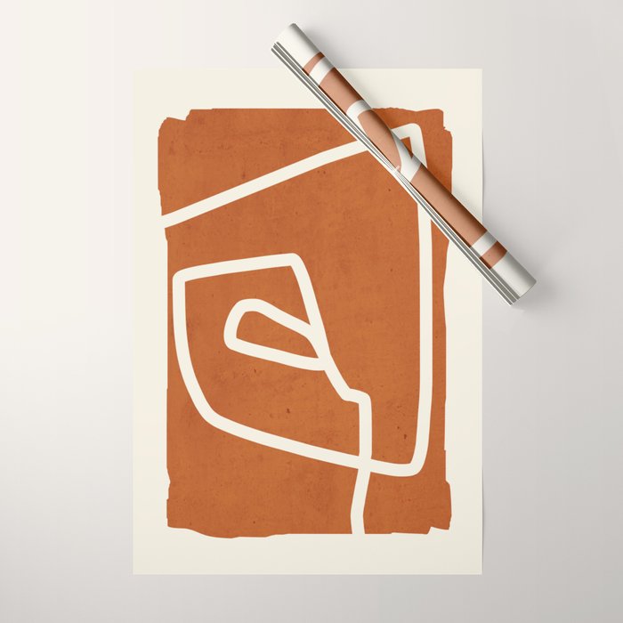 abstract minimal 57 Terracota Wrapping Paper Gallery Image 1