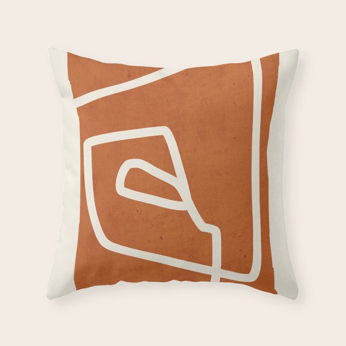 abstract minimal 57 Terracota Throw Pillow Gallery Image 6