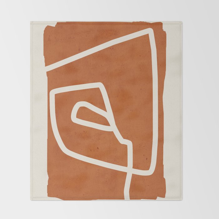 abstract minimal 57 Terracota Throw Blanket Gallery Image 2