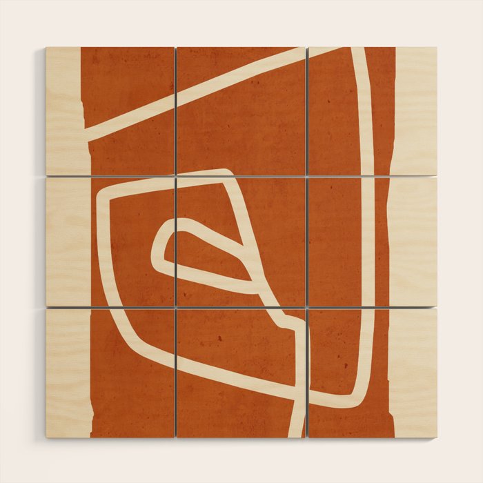 abstract minimal 57 Terracota Wood Wall Art Gallery Image 1