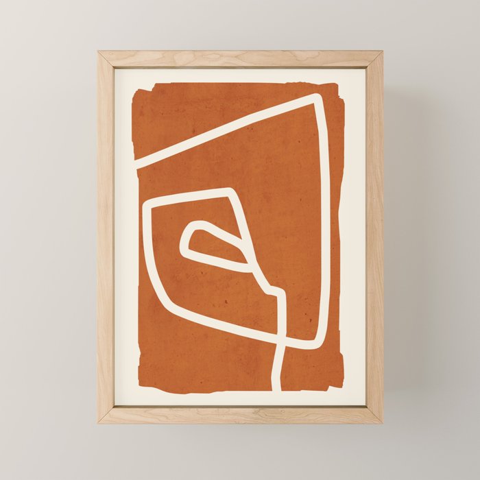 abstract minimal 57 Terracota Mini Art Print Gallery Image 1