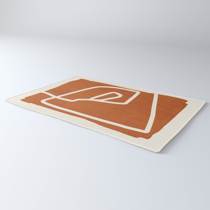 abstract minimal 57 Terracota Rug Gallery Image 3