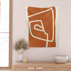 abstract minimal 57 Terracota Wall Tapestry Gallery Image 2