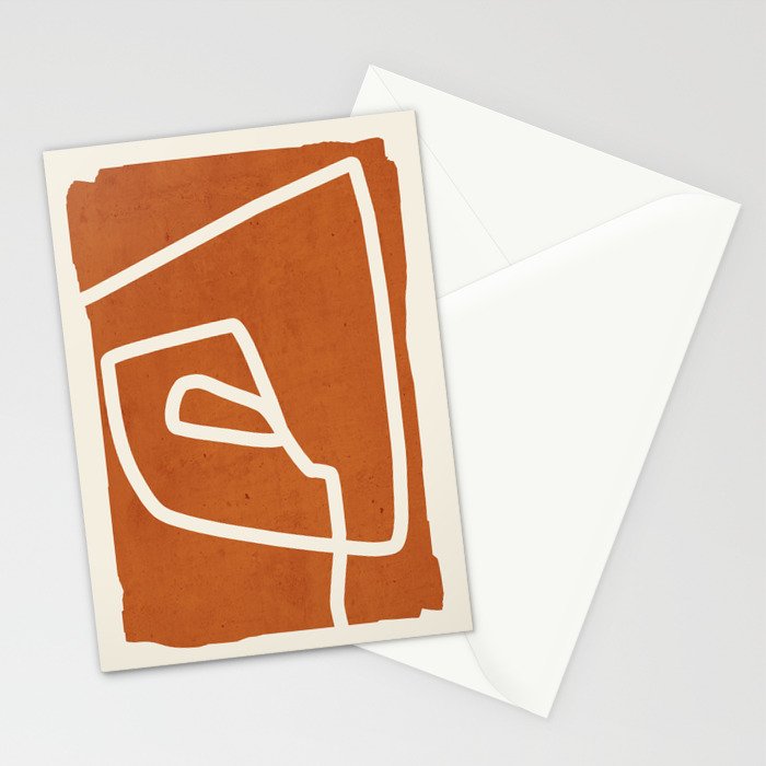 abstract minimal 57 Terracota Stationery Card Gallery Image 2