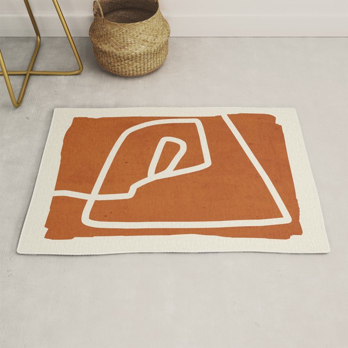 abstract minimal 57 Terracota Rug Gallery Image 1