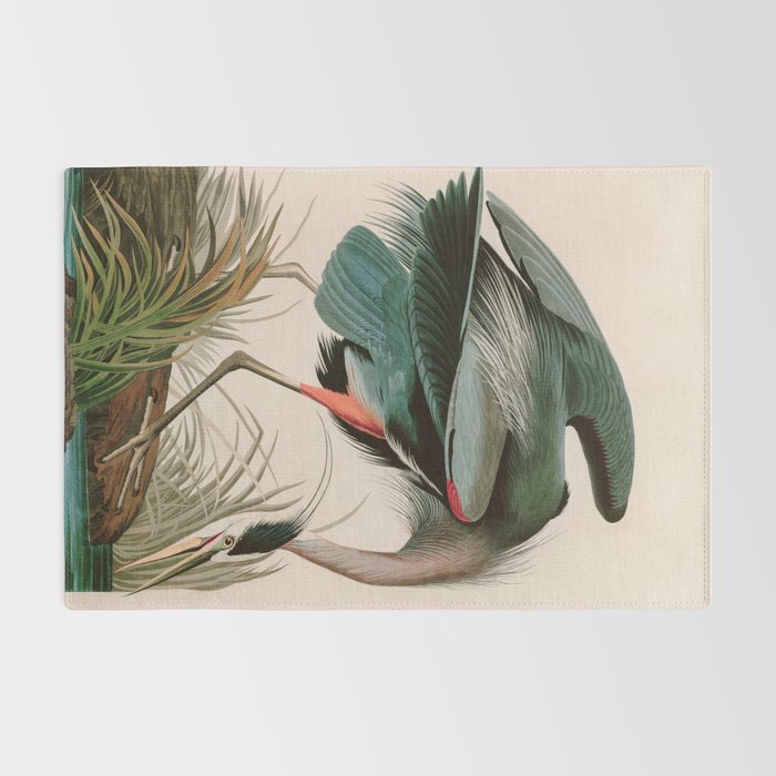 Great Blue Heron Birds of America Audubon Illustration Rug Gallery Image 2