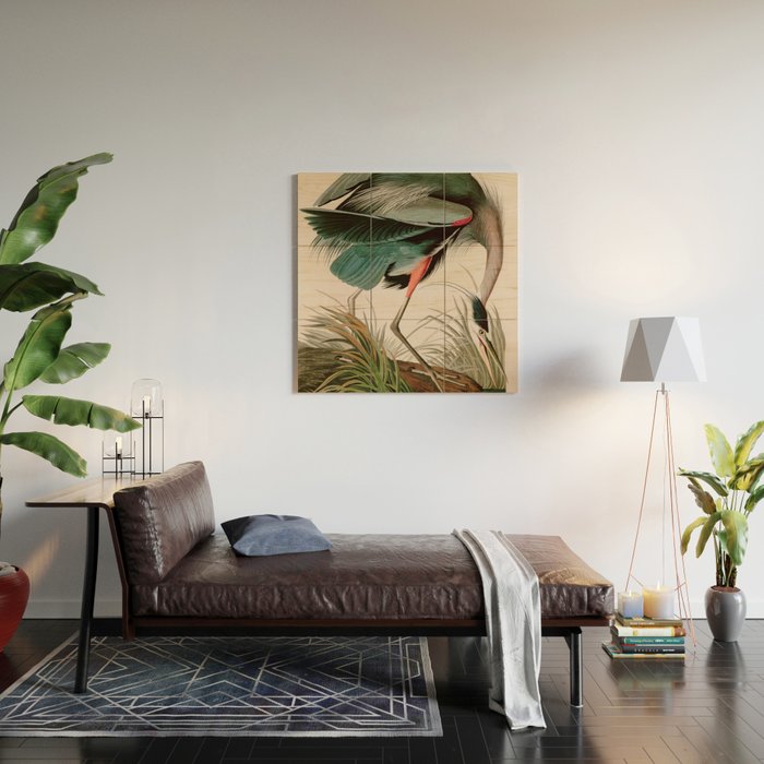 Great Blue Heron Birds of America Audubon Illustration Wood Wall Art Gallery Image 2