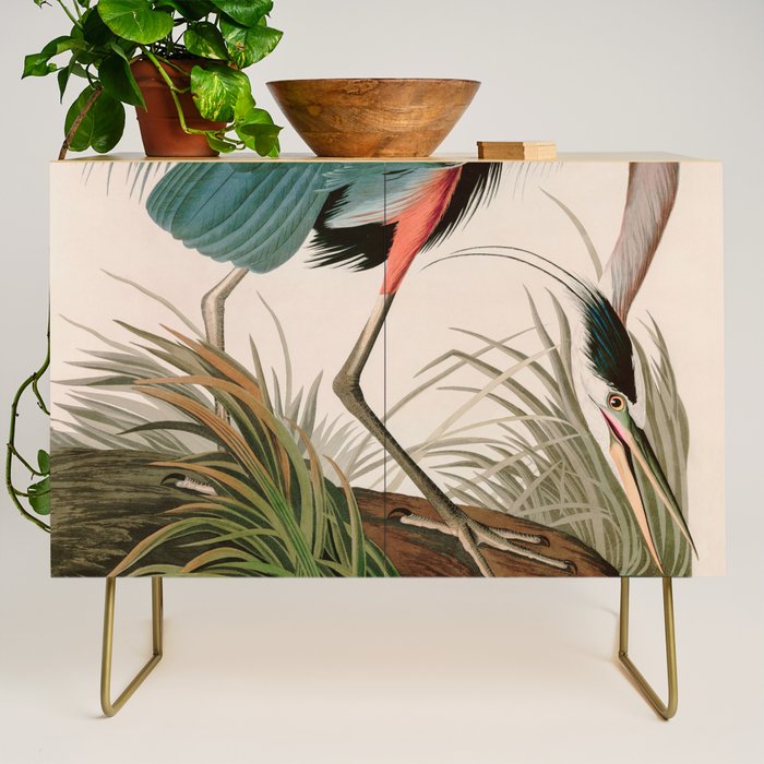 Great Blue Heron Birds of America Audubon Illustration Credenza Gallery Image 1