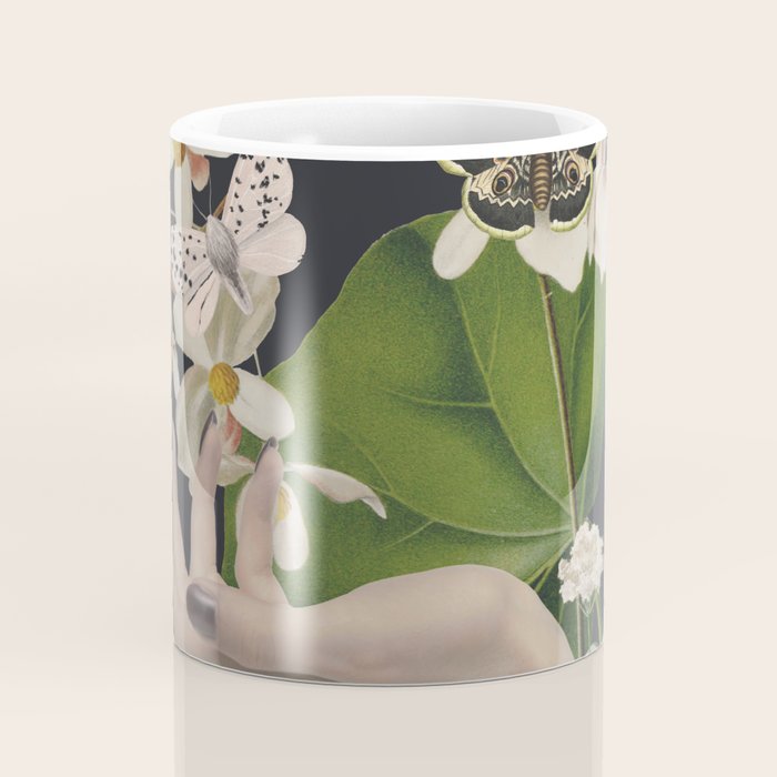 Minimal Collage/ Hand, Plants and Butterflies 6 Coffee Mug Gallery Image 4