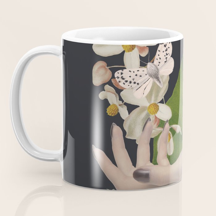 Minimal Collage/ Hand, Plants and Butterflies 6 Coffee Mug Gallery Image 3