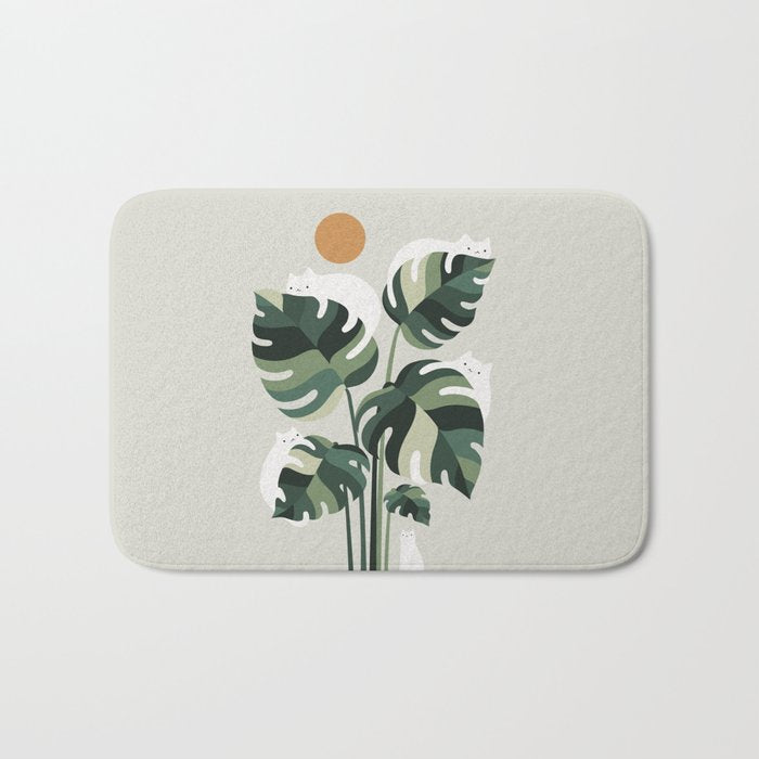 Cat and Plant 11 Bath Mat Gallery Image 1