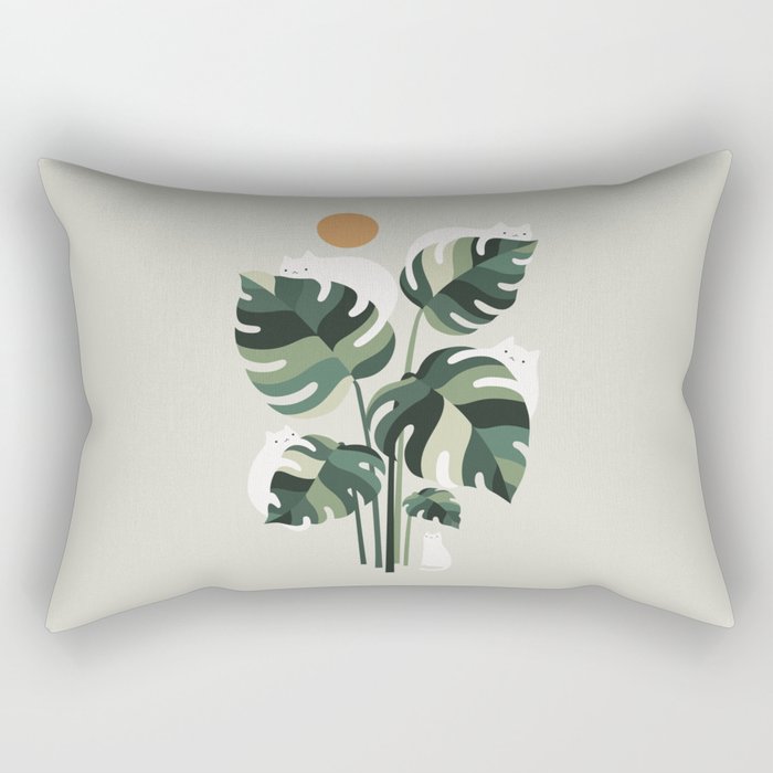 Cat and Plant 11 Rectangular Pillow Gallery Image 2