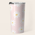 Pink Daisy Pattern Travel Mug Gallery Image 3