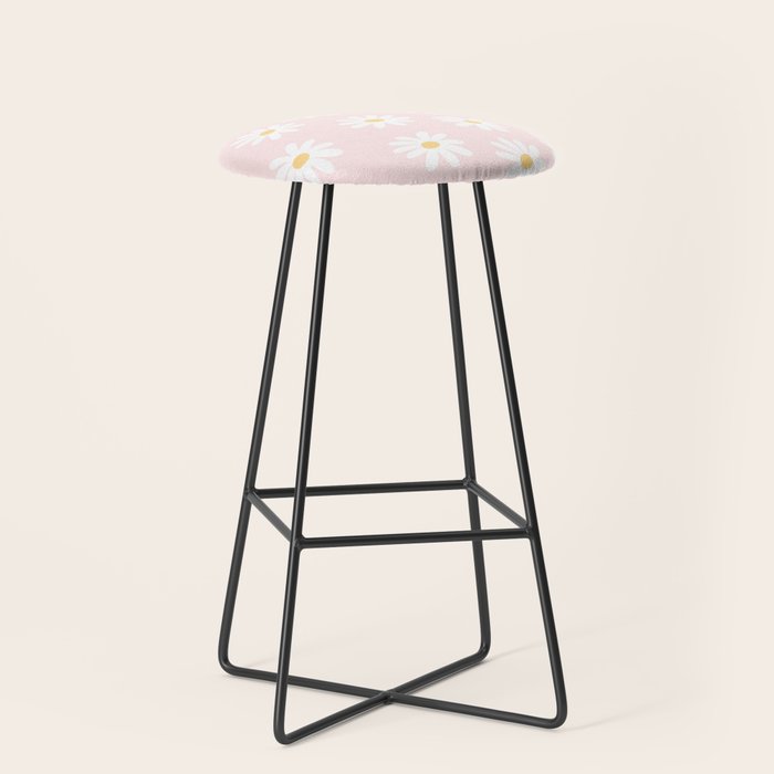 Pink Daisy Pattern Stool Gallery Image 1