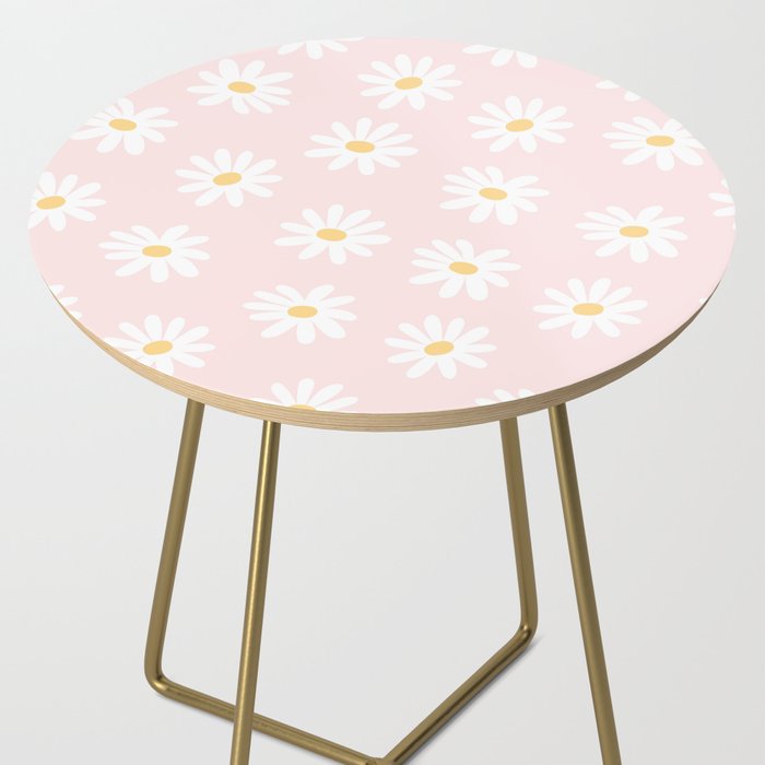 Pink Daisy Pattern Side Table Gallery Image 2