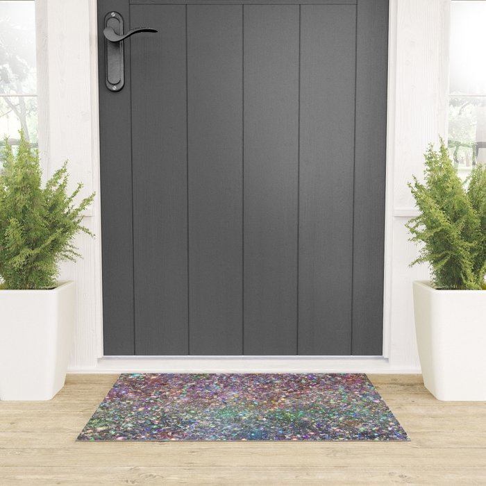 Amazing Rainbow Glitter Design Pattern Welcome Mat Gallery Image 3