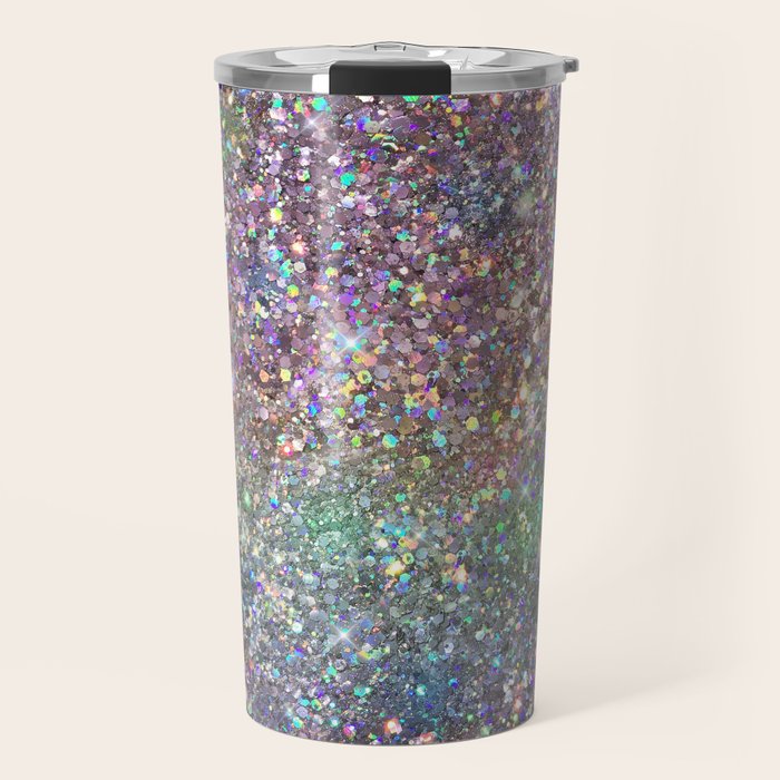 Amazing Rainbow Glitter Design Pattern Travel Mug Gallery Image 1