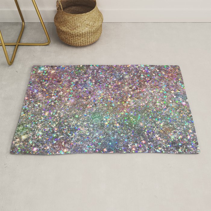 Amazing Rainbow Glitter Design Pattern Rug Gallery Image 1