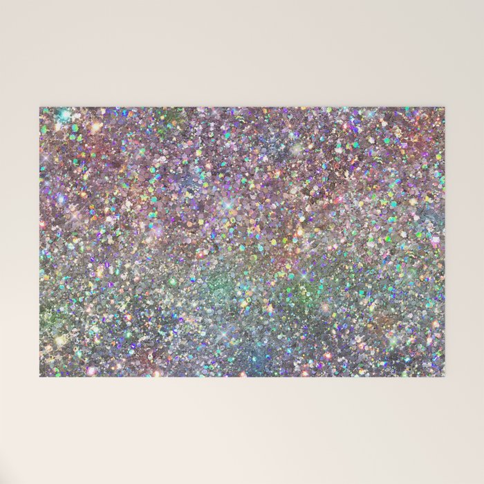 Amazing Rainbow Glitter Design Pattern Welcome Mat Gallery Image 1