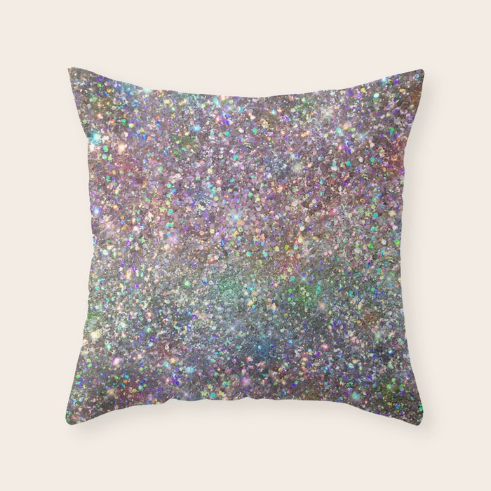 Amazing Rainbow Glitter Design Pattern Throw Pillow Gallery Image 6