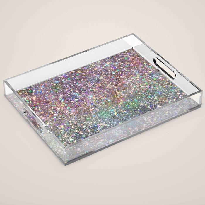Amazing Rainbow Glitter Design Pattern Acrylic Tray Gallery Image 1
