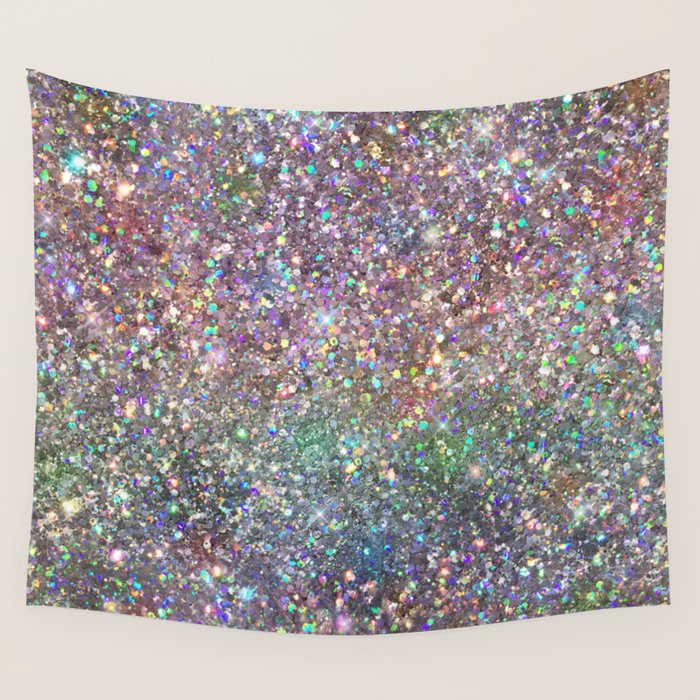 Amazing Rainbow Glitter Design Pattern Wall Tapestry Gallery Image 1