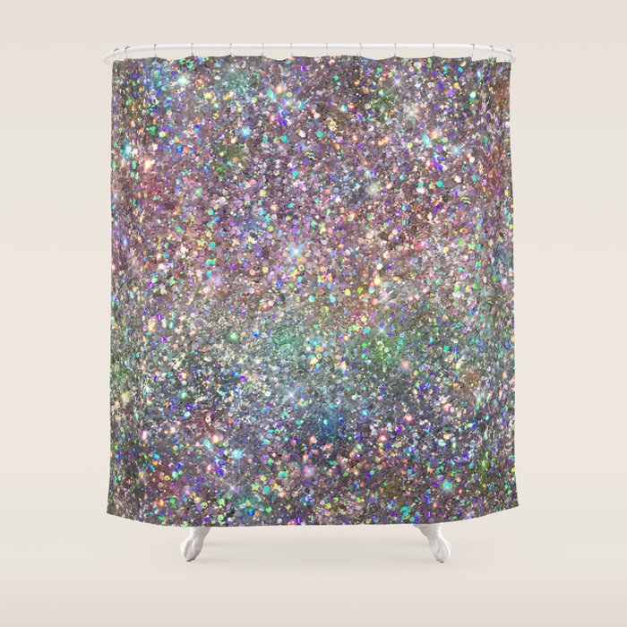 Amazing Rainbow Glitter Design Pattern Shower Curtain Gallery Image 1