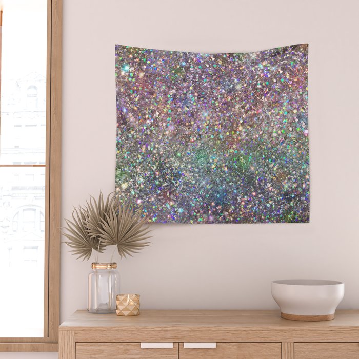 Amazing Rainbow Glitter Design Pattern Wall Tapestry Gallery Image 2