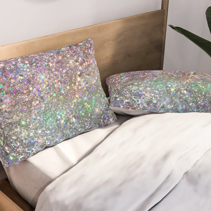 Amazing Rainbow Glitter Design Pattern Pillow Sham Gallery Image 2