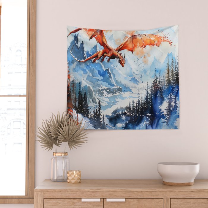 Magical Dragon 8 Wall Tapestry Gallery Image 2