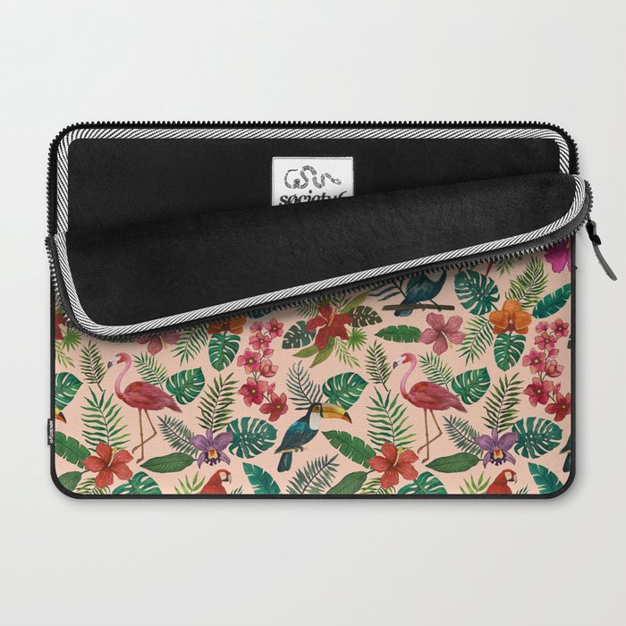 Tropical Bird Pattern Laptop Sleeve Gallery Image 2