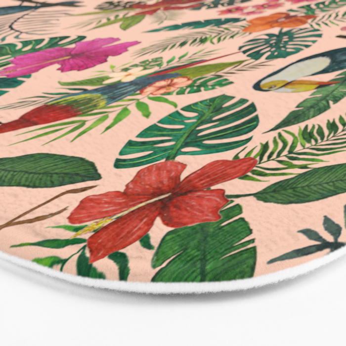Tropical Bird Pattern Bath Mat Gallery Image 3