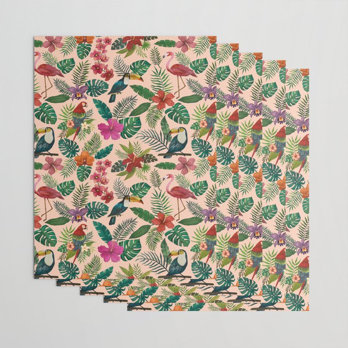Tropical Bird Pattern Wrapping Paper Gallery Image 3