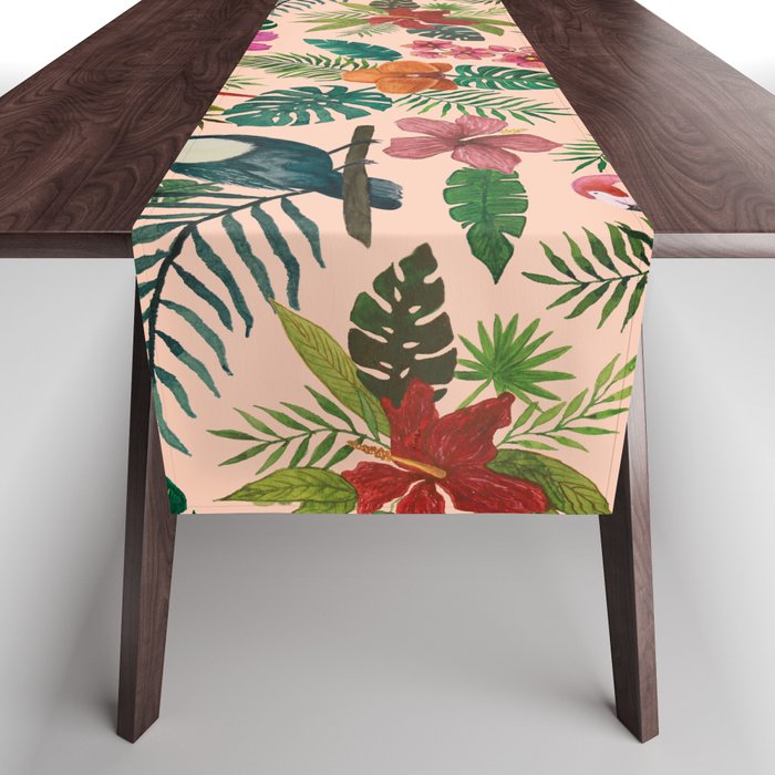 Tropical Bird Pattern Table Runner Gallery Image 1