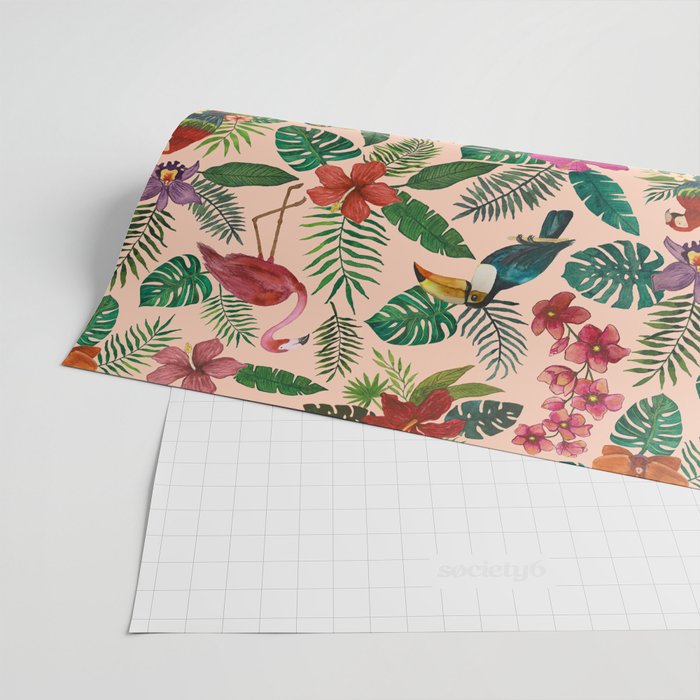 Tropical Bird Pattern Wrapping Paper Gallery Image 2