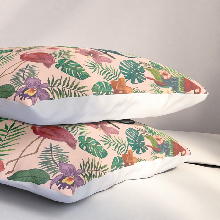 Tropical Bird Pattern Pillow Sham Gallery Image 3