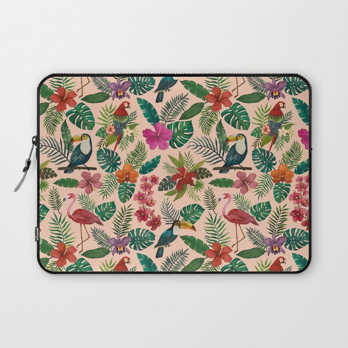 Tropical Bird Pattern Laptop Sleeve Gallery Image 1