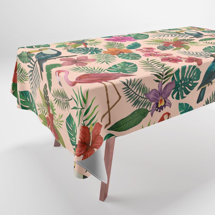 Tropical Bird Pattern Tablecloth Gallery Image 1