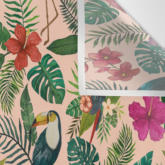 Tropical Bird Pattern Wall Tapestry Gallery Image 3
