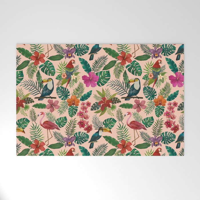 Tropical Bird Pattern Welcome Mat Gallery Image 1