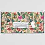 Tropical Bird Pattern Desk Mat Gallery Image 1