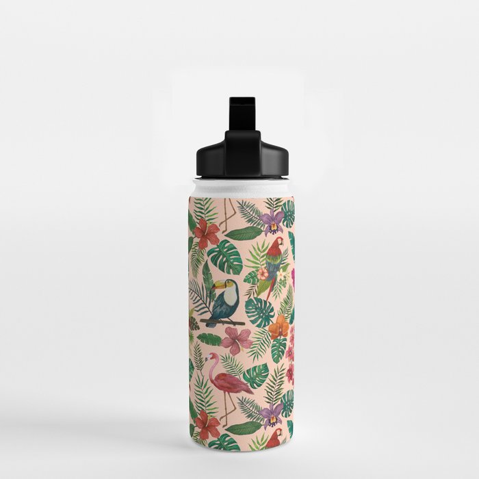 Tropical Bird Pattern Water Bottle Gallery Image 2