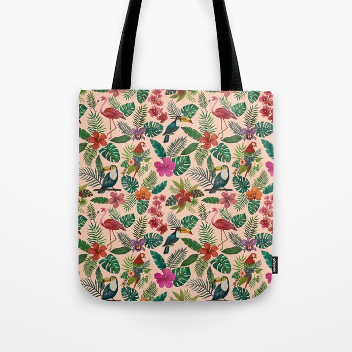 Tropical Bird Pattern Tote Bag Gallery Image 1