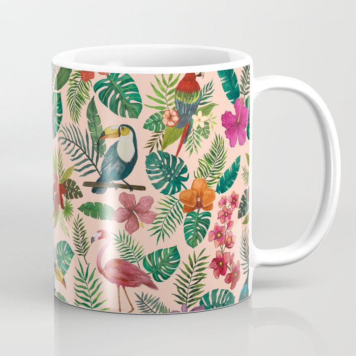 Tropical Bird Pattern Coffee Mug Gallery Image 1